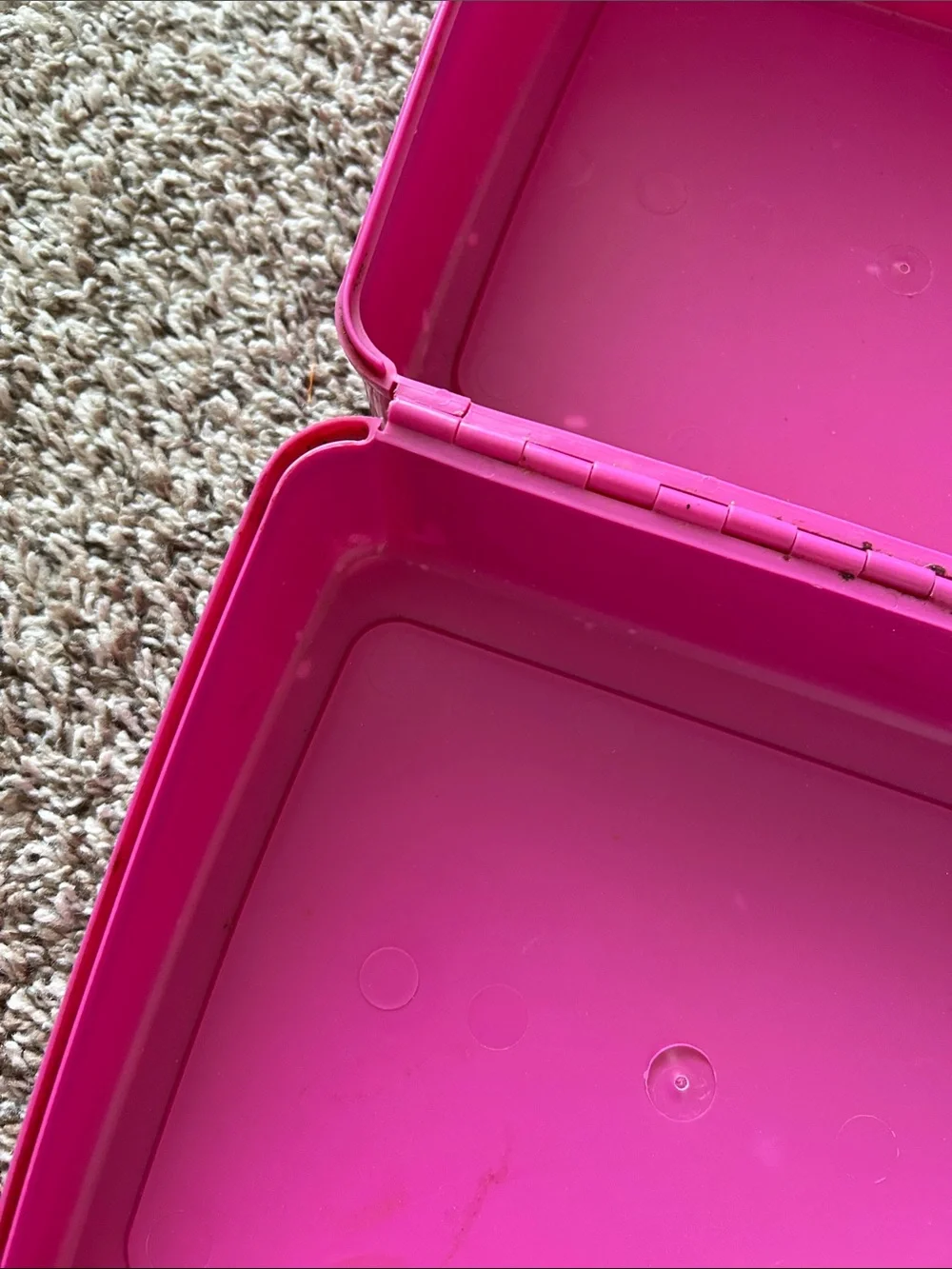 Vintage 80s 1988 Pink Plastic Hollywood Barbie Lunch Box NO THERMOS